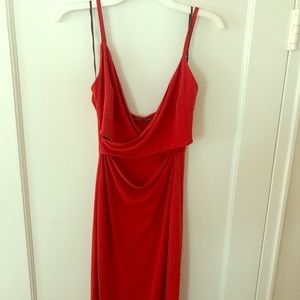 red bodycon dress with opening
